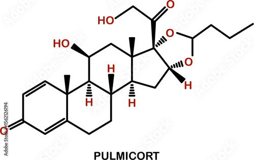 Chemical structure of budesonide or pulmicort, component of inhalers