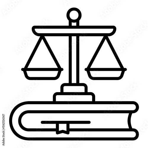 Icon of law with book and scales