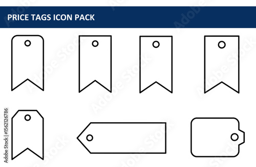 Price tags icon set. various shapes and sizes for graphic design.