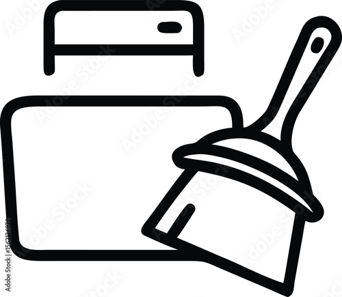 Outline style of server rack with brush for system cleanup