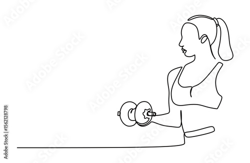 continuous line art of a man and woman doing fitness exercise. vector illustration of a man and woman lifting weights or dumbbells