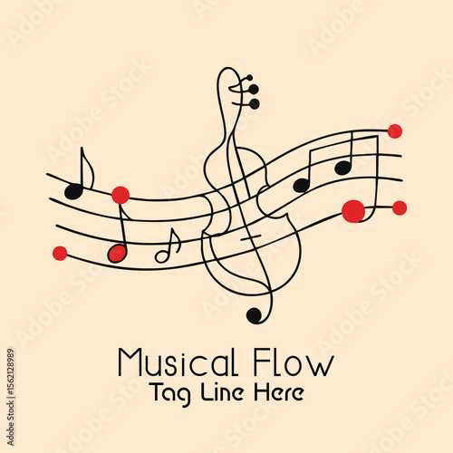 Abstract Musical Flow Icon