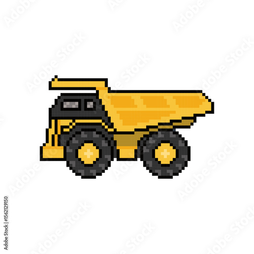 mining truck draw pixel art
