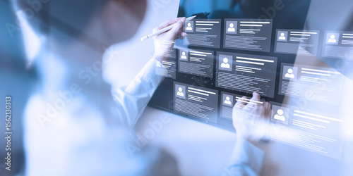 Digital Resume Management and Online Recruitment Platform Displayed on a Virtual Interface.