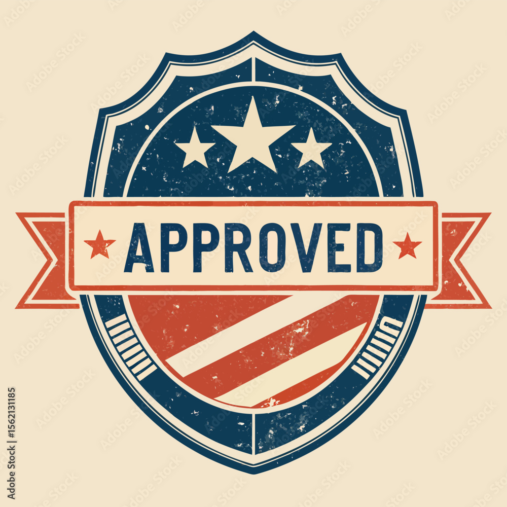 Fototapeta premium Patriotic Approved Seal Vintage American Badge Design (11 (65).eps)