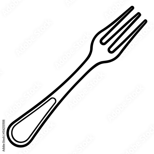 Minimal Fork Silhouette Vector