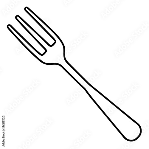 Minimal Fork Silhouette Vector