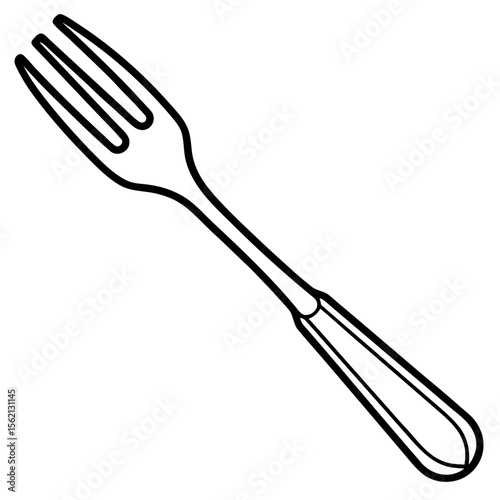 Minimal Fork Silhouette Vector