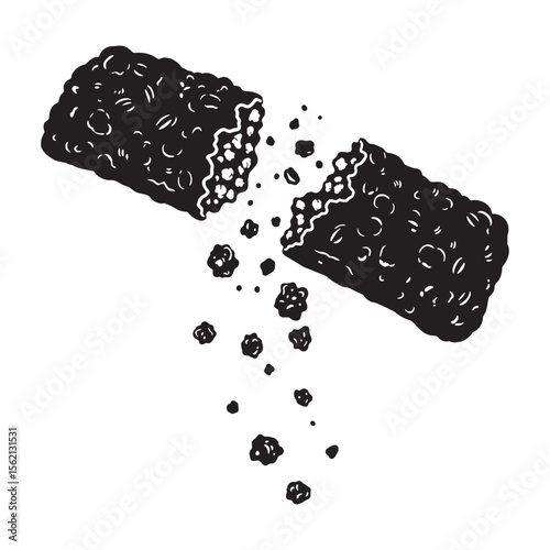 Nature’s sweet crunch – Granola bars silhouette created from smooth Granola bars vector – Granola bars illustration

