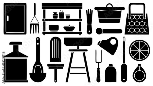 set of kitchen tools