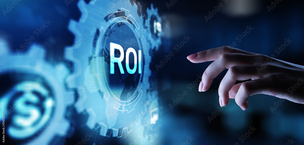 ROI Return on investment reading revenue business concept on virtual screen. ROI Return on investment reading revenue business concept on virtual screen.