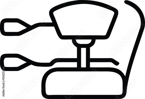 Simple black outline illustration of medical cystoscope for diagnostic examination