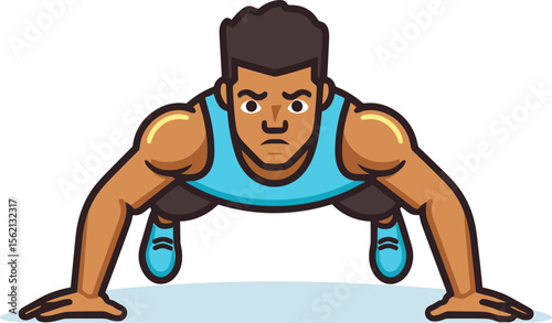 Man Doing Pushups: Fitness & Exercise Graphic