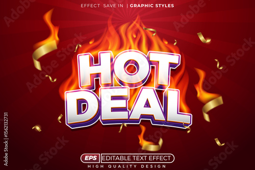 Editable 3d vector text effect hot deal template