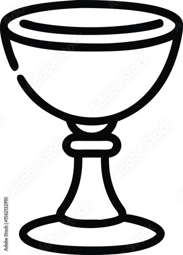 Simple chalice line art illustration, religious symbol, icon for templates and design projects
