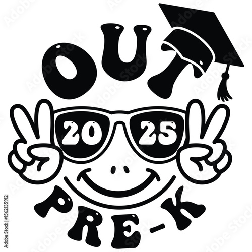 Peace Out Pre-K Retro Graduation Last Day Of Pre K Preschool T-Shirt