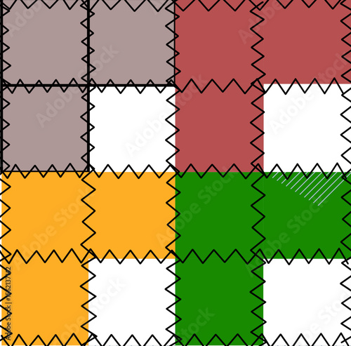 Sweet colorful patchwork seamless pattern from square patches and gingham . Multicolor print for fabrics and textiles.Quilt design, hand made.