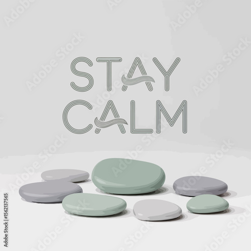 Stay Calm Minimalist Zen Stones Image serene image featuring smooth stones calming pastel shades accompanied the phrase minimalist design stay calm zen stones rocks minimal