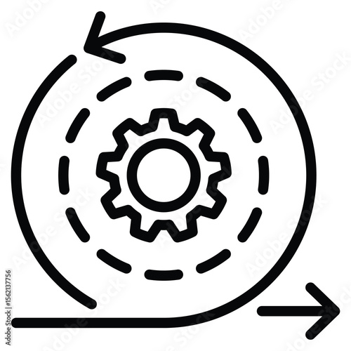 Agile Management Principles Icon Line Vector Illustration