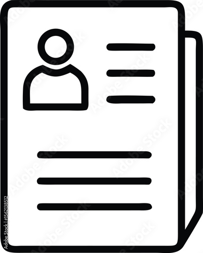 Simple profile information document or employee data form for user interface icon element