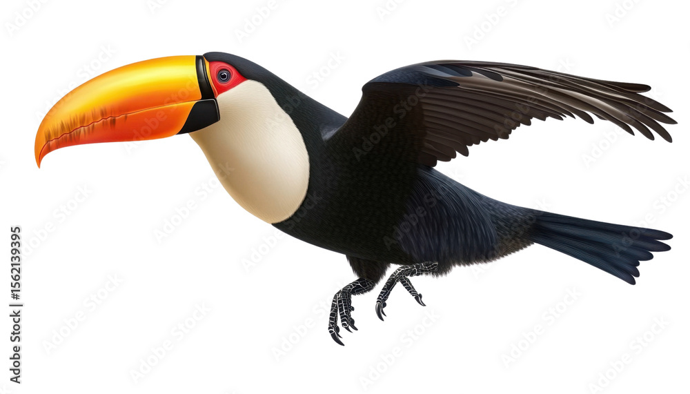 Naklejka premium toucan isolated on transparent background cutout