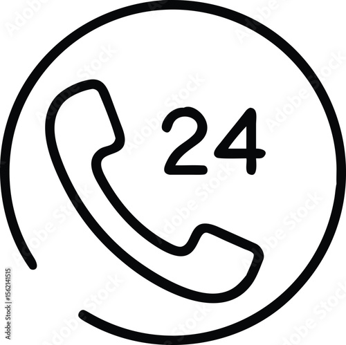 Twenty four hour call center support service line icon