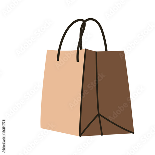 Brown kraft paper shopping bag for marketing and commerce designs