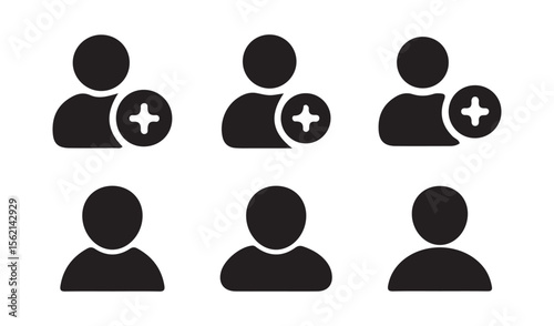 Add new user icon. User symbol. male person profile avatar. Vector eps 10