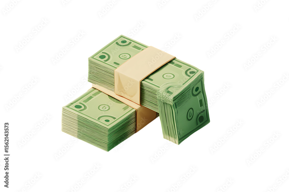 Fototapeta premium Stacks of cash tied with a band. Finance concept.