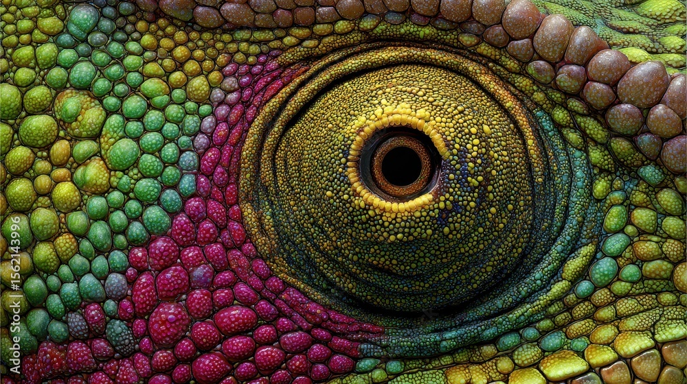 Fototapeta premium Colorful Lizard with Intricate Patterns in Macro Wildlife Photography