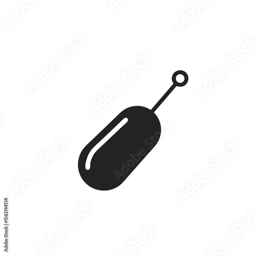 vector icon of casting fishing sinker, lead or steel, fishing gear
