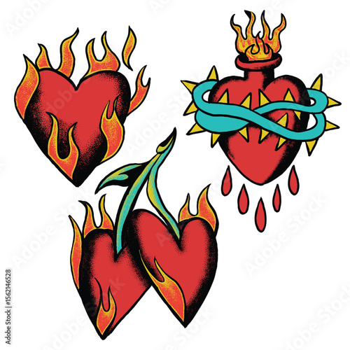 Classic Love Tattoo Vector – Traditional Old School Tattoo Design