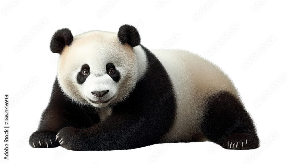 Fototapeta premium giant panda bear isolated on transparent background cutout