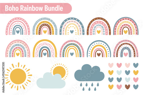 Trendy Scandinavian Style Rainbow Set in Soft Earthy Colors
