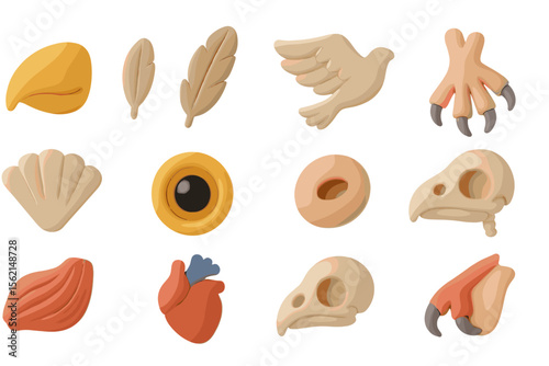 Colorful clay craft set with animal shapes and symbolic designs