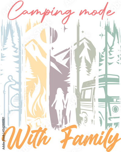 Camping mood with family  t-shirt design