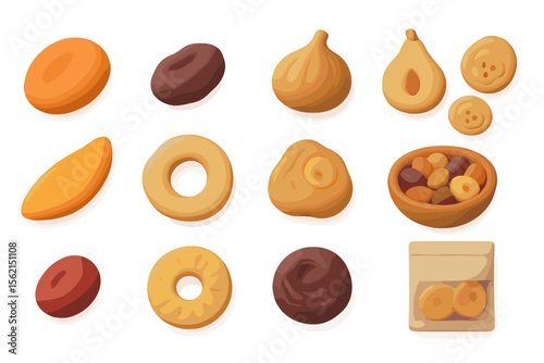 Assorted colorful cookies and sweets with unique shapes and designs
