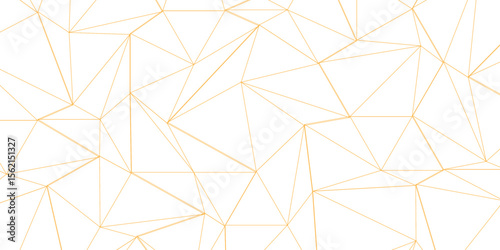 Abstract of simple golden line triangle pattern geometric background. Seamless geometric polygonal repeatable pattern swatch background, Trendy design vector background for web backdrop orpaper print.