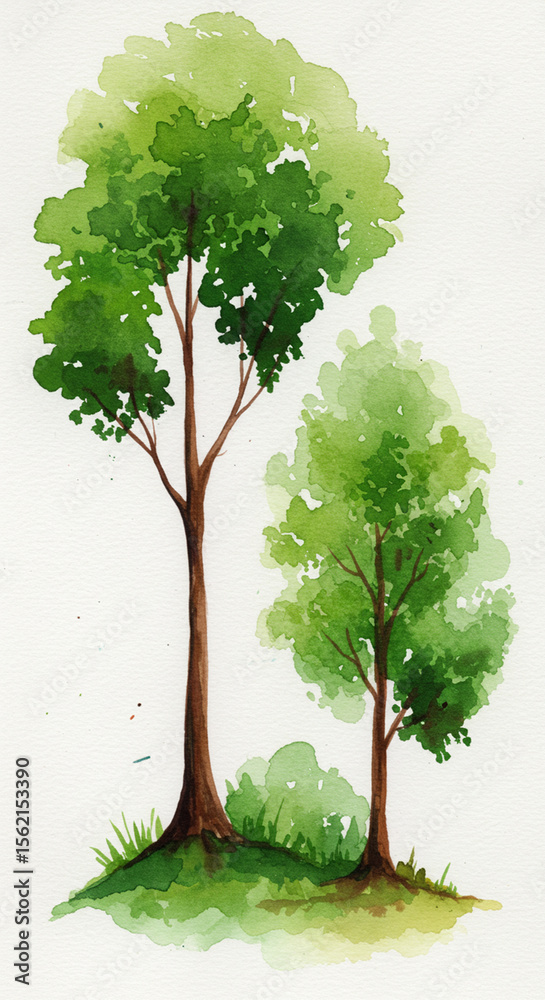 Fototapeta premium green tree on white background