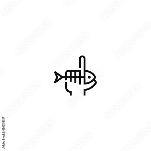 Forefinger and fish skeleton logo idea.