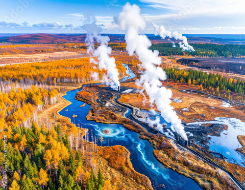 Permafrost Thaw : Methane Plumes Over Fractured Tundra