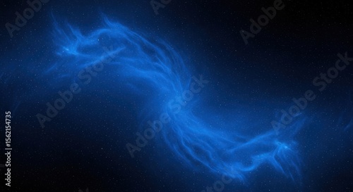 Abstract swirling blue energy, luminous ethereal forms intertwining in darkness.