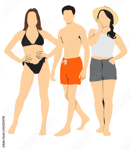 beach collection people set