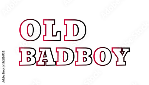 Old bad boy lettering with retro style on transparent background