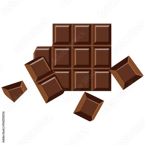 Delicious chocolate treat vector icon sweet snack isolated on white background