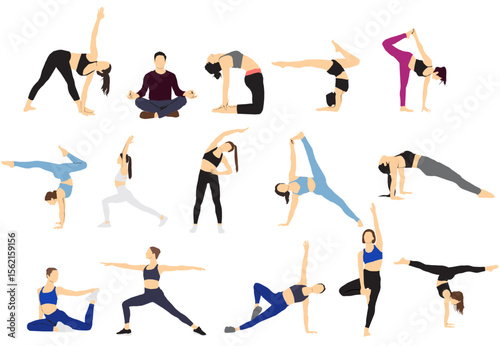 set of yoga poses