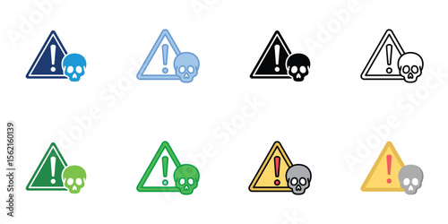 Hazard Information Icons Set Vector Multiple Style Collection