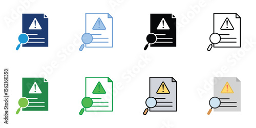 Incident Analysis Icons Set Vector Multiple Style Collection