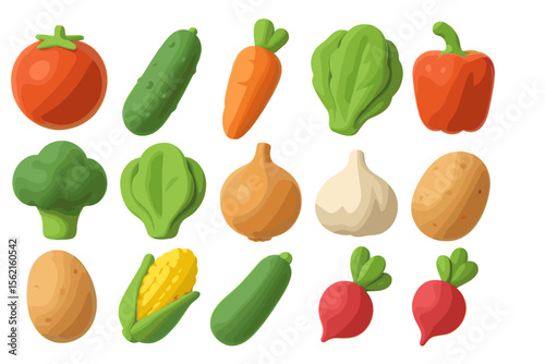 Colorful assortment of vegetables on vibrant background