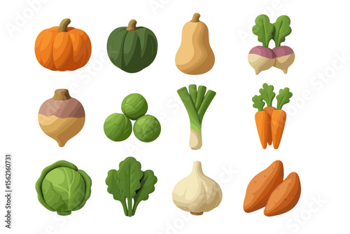 Colorful assorted vegetables on gradient background